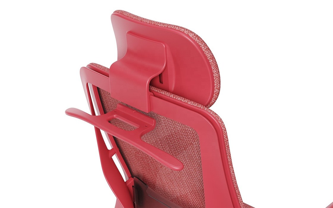 Enhance Your Workspace High Back Executive Red Mesh Office Chair with Lumbar Support