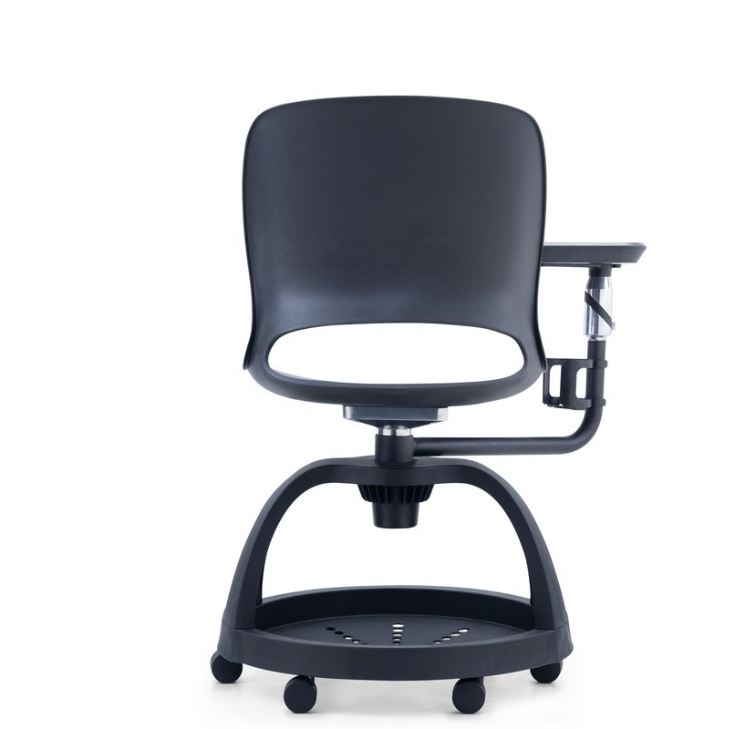 স্কুলের জন্য লেখার প্যাড এবং স্টোরেজ ব্র্যাকেটের সাথে পূর্ণ ফাংশন সঞ্চালনযোগ্য প্রশিক্ষণ চেয়ার