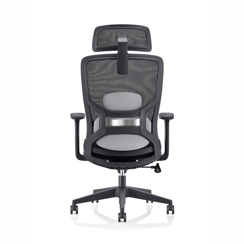 High Black Mesh Fabric Office Chair with Lumbar Support and BIFMA Standard Certificate
