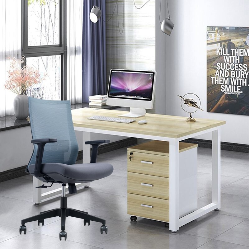 আধুনিক ডিজাইন শৈলীর ফ্যাব্রিক মিড-ব্যাক মেশ অফিস এক্সিকিউটিভ চেয়ার, ২ডি আর্ম এরগোনোমিক