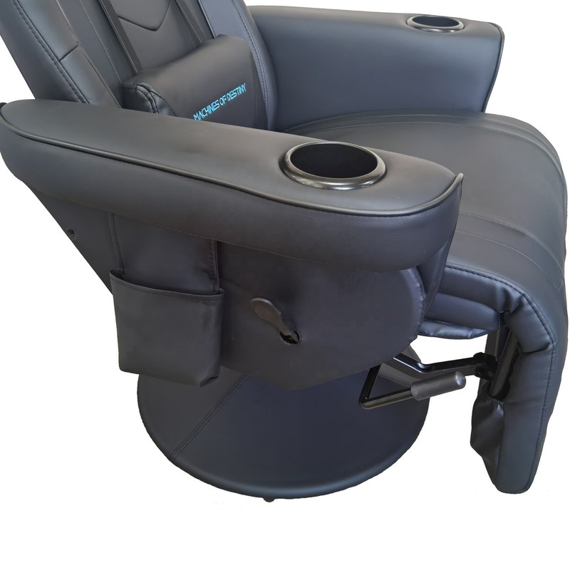 গেমিং রুম সব কালো বিলাসবহুল গেমিং চেয়ার সঙ্গে কাপ হোল্ডার এবং ব্লুটুথ স্পিকার