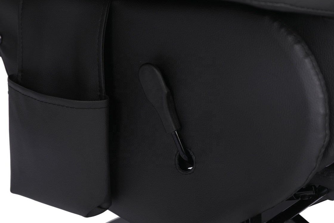 কাপ হোল্ডার, এলইডি আলো এবং ফুটরেস্ট সহ বিলাসবহুল কালো/নীল রেসিং স্টাইলের গেমিং সোফা